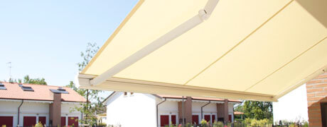 Cassette folding arm awnings